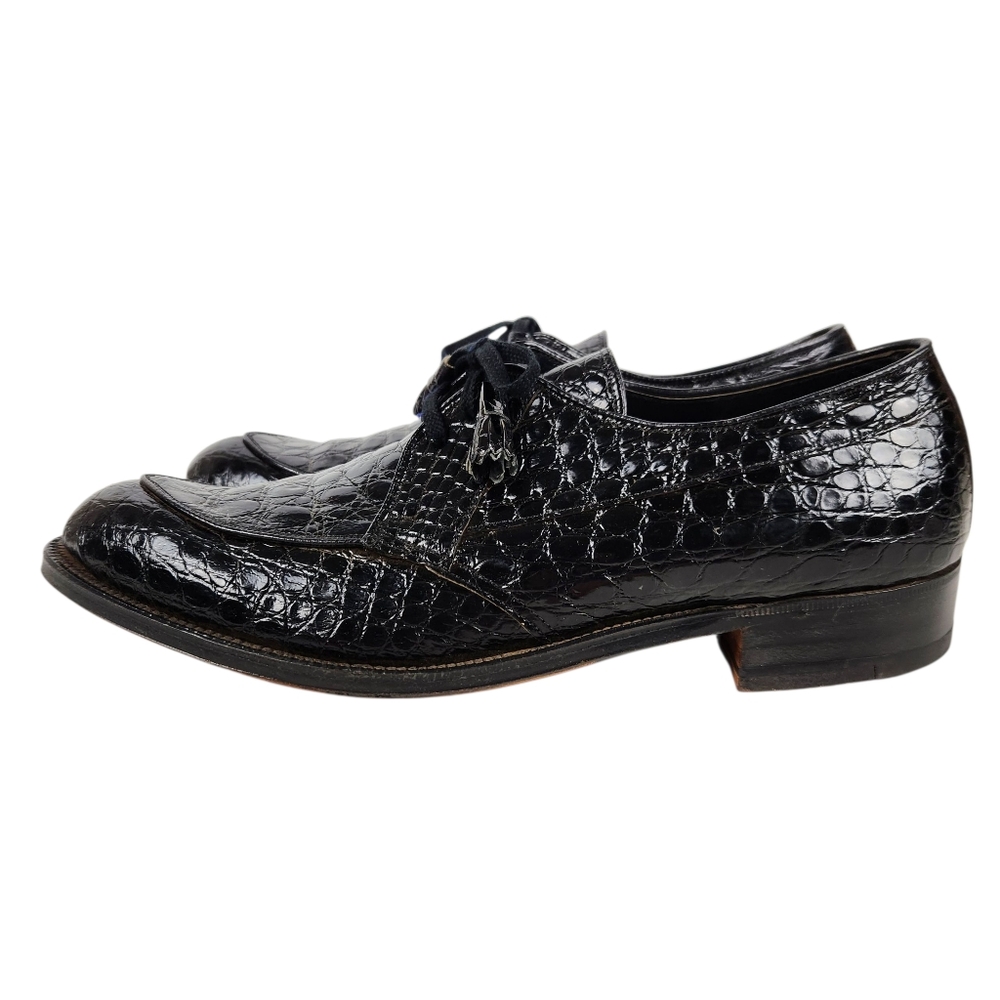 Edwin Clapp Vintage 40's Genuine Alligator Split Toe Bluchers Mens Size 10 AAA - Picture 2 of 14